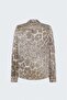 Leopard Patterned Classic Shirt - Beige - 4