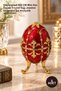 5 Pieces of Stone-Embellished Egg Decorative Objects – Stone-Embellished 9X5 cm Mini Ornament Crystal Egg Jeweled Ornament Stylish Gift