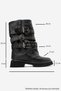 Caldy Black Genuine Leather Buckle Women's Biker Boots - 5