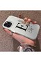 iPhone 15 Pro Compatible Silicone Edge Hard Back Case Letter E Patterned Couple Phone Case - 2