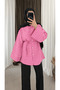 Striped Tunic with Piping Belt - Pink - 2
