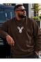 3 Yarn Combed Cotton Plus Size Deer Printed Unisex Sweatshirt Vp6