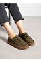 Zafi̇ra Green Genuine Leather Women's Shoes - 6