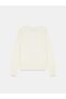 10886 Wool Blend Crew Neck Sweater-Ecru - 6