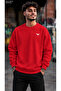 Men's Minimal Tan Eagle Figure Printed Crew Neck Casual Regular Fit Sweatshirt
