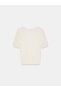 10878 Basic Crew Neck Buttoned Sweater-Ecru - 6