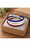 Jarnell Colorweft Multi-Color Leather Men's Bracelet - Blue White Red Multi-Row Weave - 3
