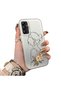 Samsung Galaxy A14 Compatible Silicone Edge Hard Back Case Line Art Patterned Phone Case
