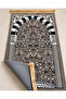 Ravza Patterned Velvet Prayer Rug 70X115 cm Dowry Gift Prayer Rug - 4