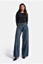 Women's 2W6-8 Wide Leg Loose Fit Mid Waist Denim Jeans - 2