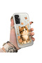 Samsung Galaxy M15 Compatible Silicone Edge Hard Back Case Cat Pattern Loving Couple Phone Case