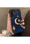 Samsung Galaxy A26 Compatible Silicone Edge Hard Back Case Crescent and Star Pattern Phone Case - 3