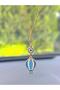 Gilded Blue and White Balloon Evil Eye Beaded Car Mirror Ornament Car Amulet Evil Eye Protection
