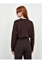 10886 Wool Blend Crew Neck Sweater-Dark Brown - 2