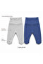 2-Piece Baby Pants with Booties, Wide Foldable Waistband, Interlock - 5