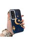 Vivo Y31 5g Compatible Silicone Edge Hard Back Case Crescent and Star Pattern Phone Case