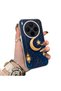 Vivo X300 Compatible Silicone Edge Hard Back Case Crescent and Star Pattern Phone Case
