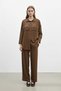 Women's Pleated Detailed Fit Suit -14423Tks Brown