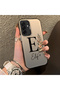 Samsung Galaxy A26 Compatible Silicone Edge Hard Back Case Letter E Patterned Couple Phone Case - 3