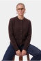 Women's Warm Soft Textured Basic Brown Knitwear Cardigan - 4