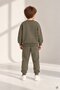 Khaki Boy's Teddy Bear Embroidered Ribbon Crew Neck Tracksuit Set 24960 - 2