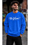 Men's the Vision Est 1997 Calligraphy Printed Crew Neck Casual Regular Fit Sweatshirt