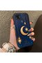 Poco C31 Compatible Silicone Edge Hard Back Case Crescent and Star Pattern Phone Case - 3