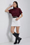 Anthracite Women's Modal Fabric Blouse with Snap Detail - 5