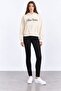 Embroidery Detailed Sweatshirt Cream - 3