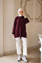 Burgundy Tunic with Cuffs and Slits on the Sleeves and Skirt - 2