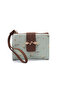 Water Green Color Patterned Strap Wallet Handbag