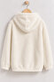 Girl's Plush Hooded Zippered Cardigan 9-12 Years Old - 4