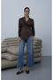 Tie-Detail Satin Blouse Brown - 4