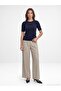 10878 Basic Crew Neck Buttoned Sweater-Navy Blue