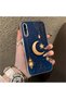 Samsung Galaxy A50S Compatible Silicone Edge Hard Back Case Crescent and Star Pattern Phone Case - 3