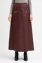 Premium Synthetic Leather Front Zippered Maxi Size Skirt - 3