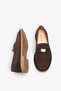 Merima Women's Genuine Leather Loafer Shoes - Brown Suede - 4