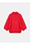 10851 High Collar Soft Textured Sweater-Red - 6