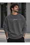Men's Istanbul Handwritten Striped Typographic Printed Crew Neck Casual Regular Fit Sweatshirt