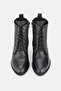 Women's Black Genuine Leather Lace-Up Boots & Booties - 5