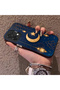 Phone Case for Oppo A6 Pro 4g Compatible Silicone Edge Hard Back Case Crescent and Star Pattern - 2