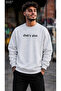 Men's God's Plan Written Gothic Typographic Printed Crew Neck Casual Regular Fit Sweatshirt