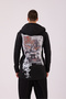Men's Black Chinese Printed Shardoon Poncho - 3