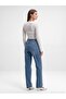 72365 Lyocell Blended Stoned Wide Leg Jeans-Blue - 2