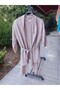 Kimono Double Set Waist-Tie Pants Elastic Waist Pockets Batwing Sleeves (3/4 Length) - 5