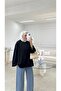 Women's Oversize Basic Sweatshirt Tunic - Black