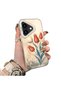 iPhone 16 Plus Compatible Silicone Edge Hard Back Case Tulip Pattern Couple Phone Case
