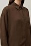 Women's Long Sleeve Buttoned Loose Shirt – 10744Gml Brown - 3