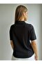 Polo Collar Lace Detailed Buttoned Front Knitwear Blouse - 6