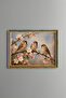 Three Sparrows on a Spring Branch - Vintage Patterned Painting - Fine Model